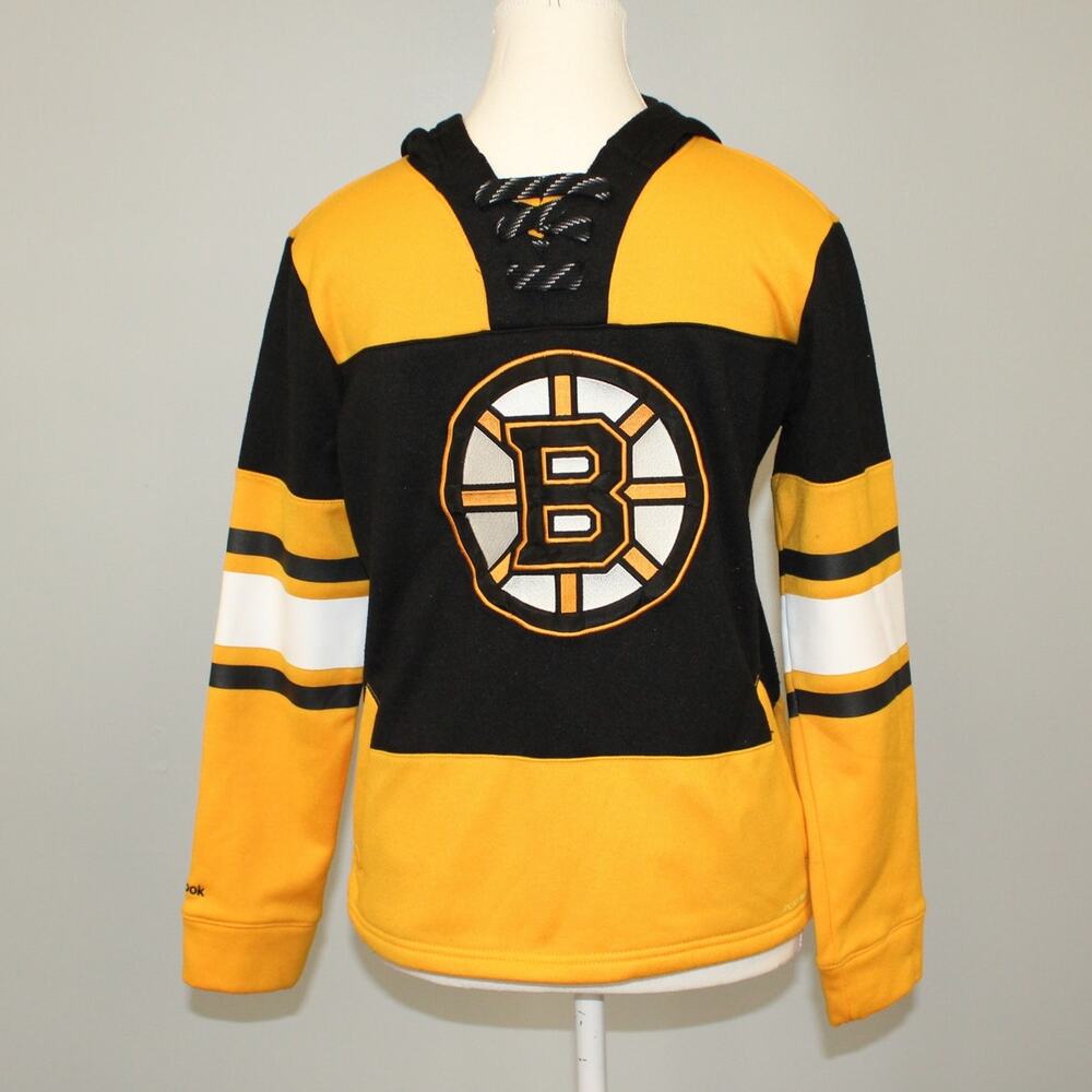 NHL Boston Bruins Youth Reebok Face Off Jersey Hoodie Size M Youth Boys
